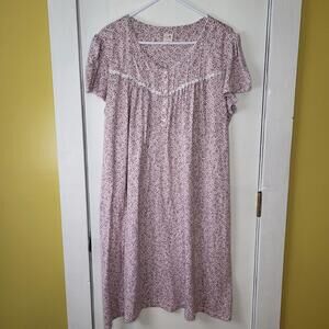 Secret Treasures women's short-sleeve nightgown pink grey floral print XL 16-18
